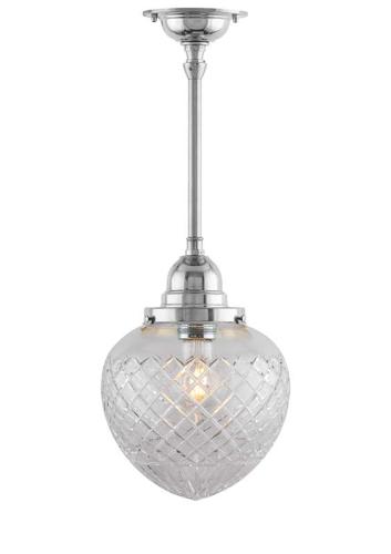 Ceiling Lamp - Byström pendant 100 nickel, clear drop
