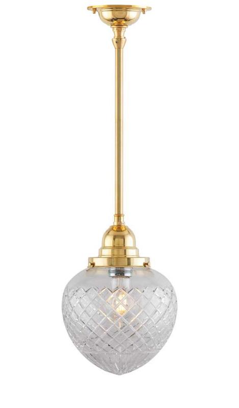 Badezimmerlampe – Deckenleuchte Byström 100 vernickelt, Klarglas, Tropfenform
