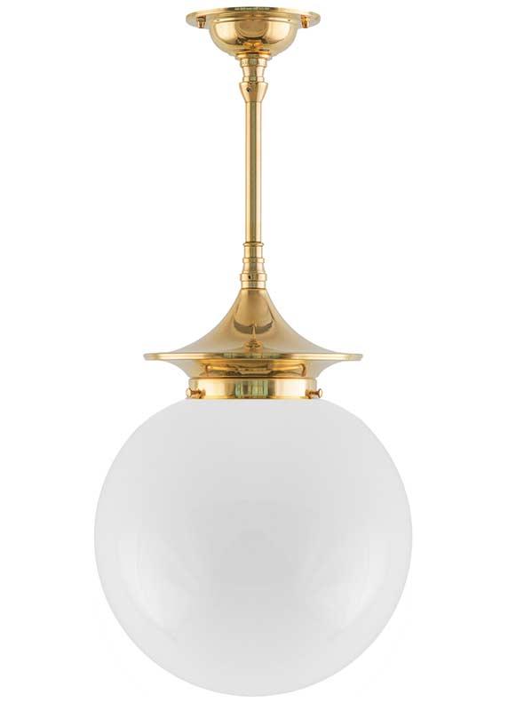 Bathroom Ceiling Light - Dahlberg Pendant 100 - Brass, Globe Shade