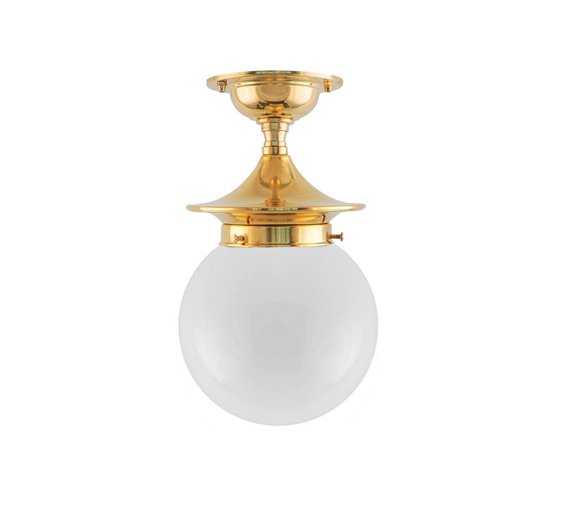 Ceiling Light - Dahlberg 80 - Brass, Globe Shade
