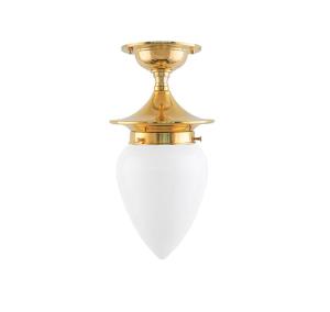 Ceiling Light - Dahlberg 80 - Opal White Glass, Brass