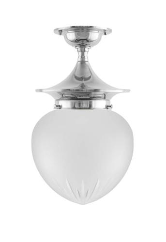 Ceiling Lamp - Dahlberg 100 nickel, frosted drop shade