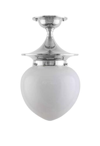 Ceiling Lamp - Dahlberg 100 nickel, opal white drop shade