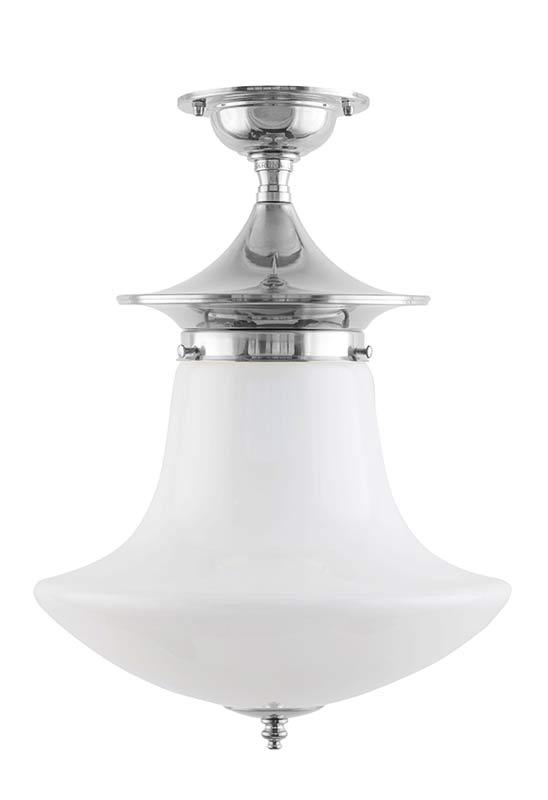 Badeværelseslampe - Loftslampe Dahlberg 100 forniklet klokkeformet skærm