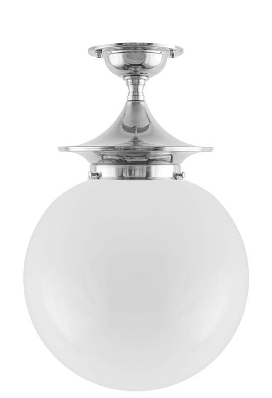 Bathroom Ceiling Light - Dahlberg 100 - Nickel, Large Globe Shade