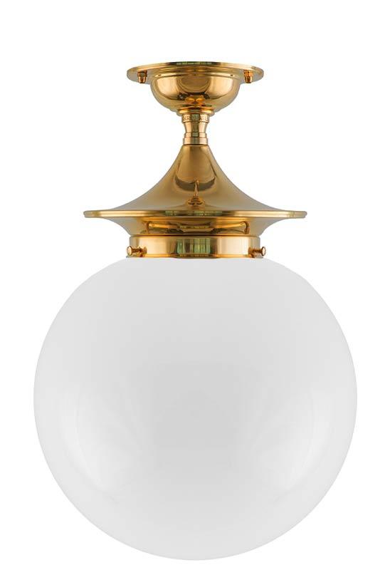 Bathroom Ceiling Light - Dahlberg 100 - Brass, Large Globe Shade