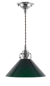 Celing Lamp - Craftmans cord pendant nickel green shade