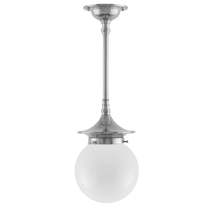 Loftslampe - Dahlbergspendel 80 nikkel, kuppelskærm