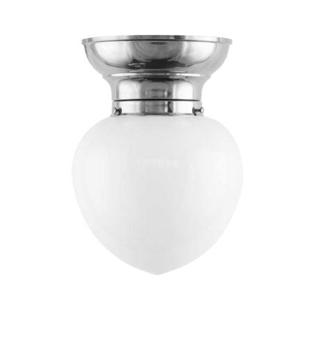 Bowl lamp - Fröding 100 nickel-treated, cut opal white glass