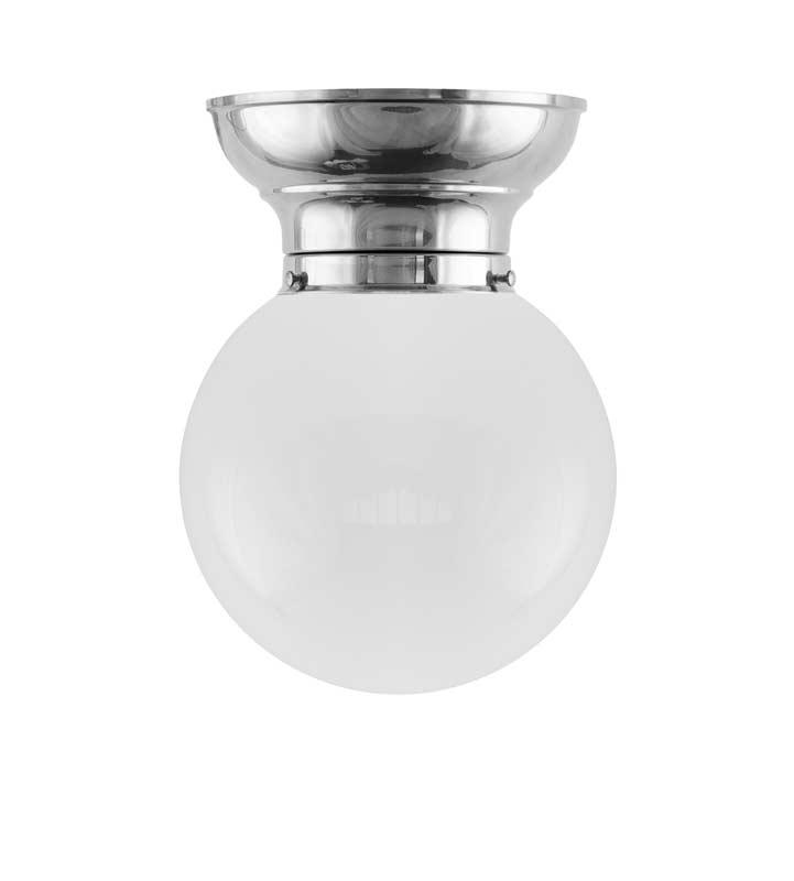 Ceiling Light - Fröding Plafond 100 - Nickel-Plated, with Globe Shade