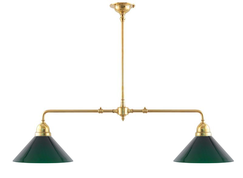Light - Game table light with straight green shades