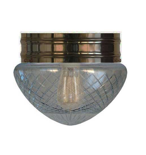 Bowl Lamp - Heidenstam 200 antique brass cut clear glass
