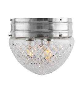 Bowl Lamp - Heidenstam 200 nickel-plated, clear cut glass