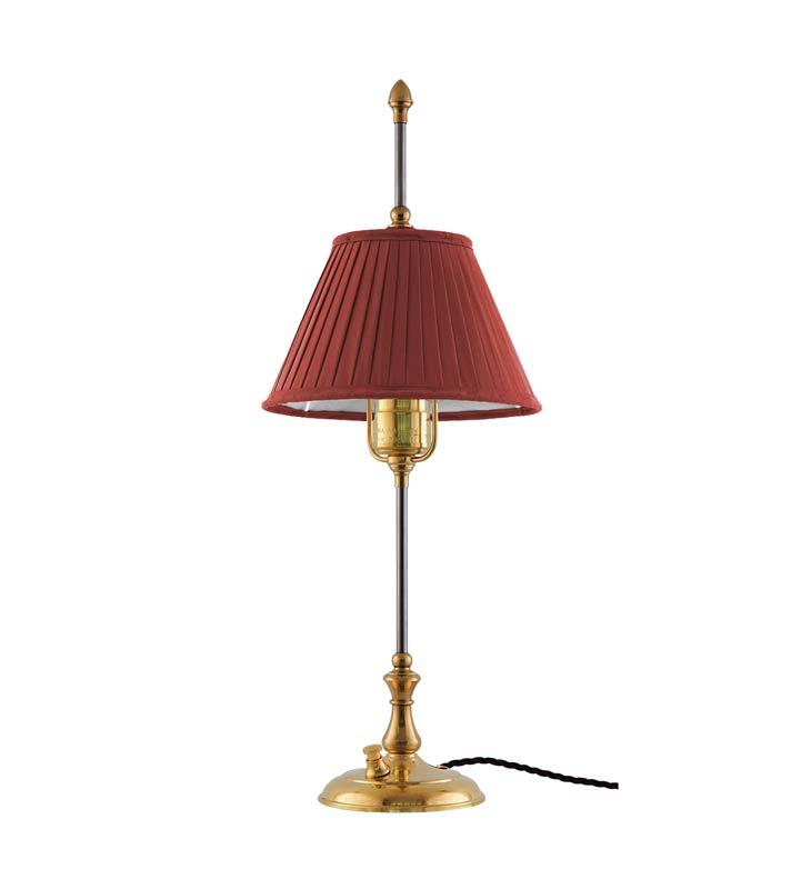 Table Lamp - Kellgren - Brass, Red Shade