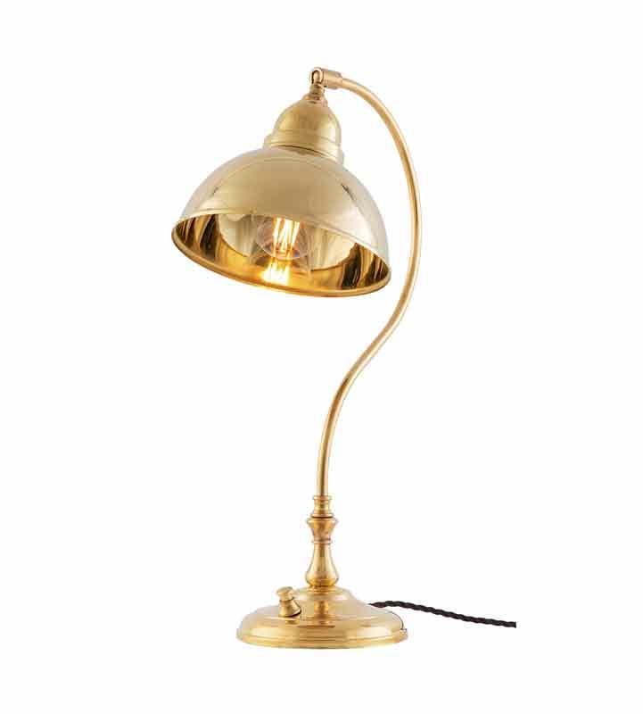 Bordlampe - Lagerlöf messingskjerm - arvestykke - gammeldags dekor - klassisk stil - retro - sekelskifte