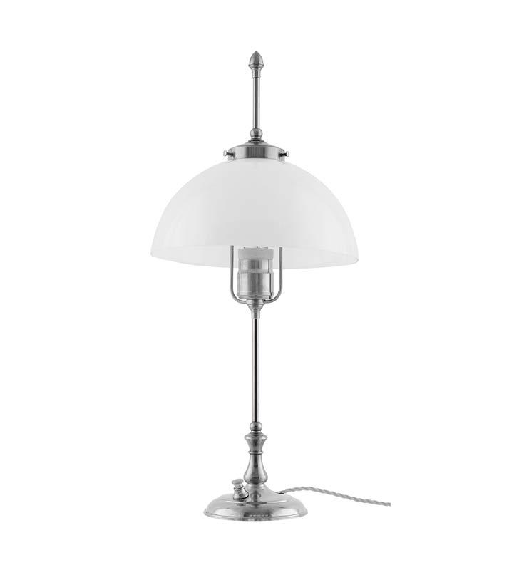 Bordlampe - Swedenborg nikkel - arvestykke - gammeldags dekor - klassisk stil - retro - sekelskifte