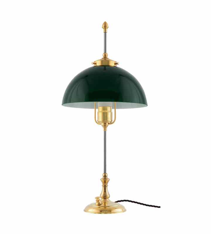 Bordlampe - Swedenborg messing, grønn skjerm - arvestykke - gammeldags dekor - klassisk stil - retro - sekelskifte