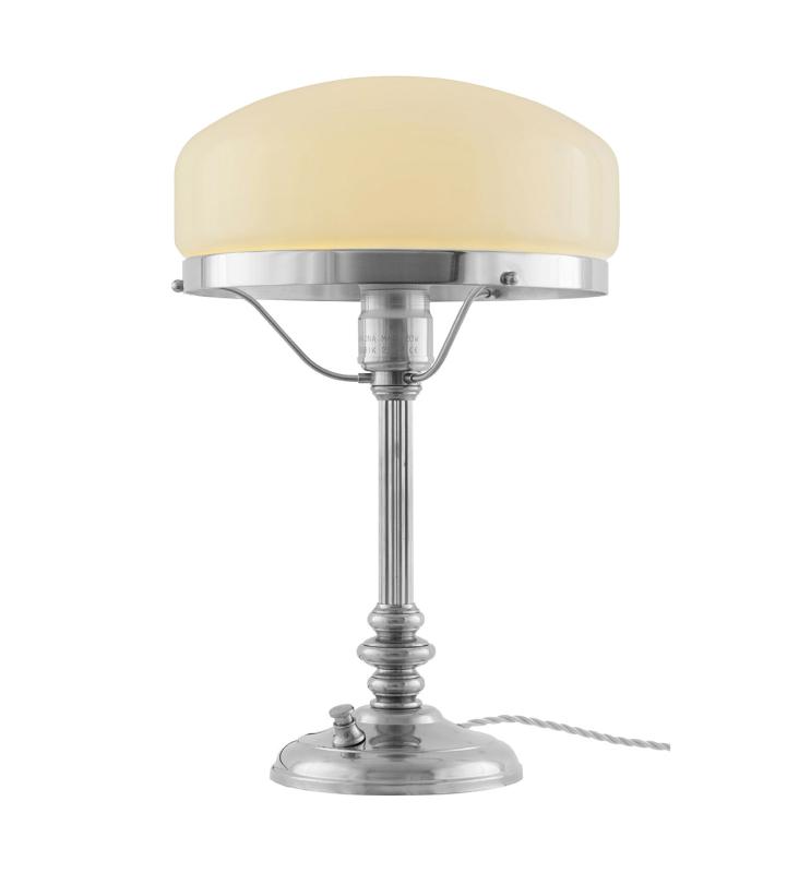 Table lamp - Karlfeldt - Nickel, Off-white Shade