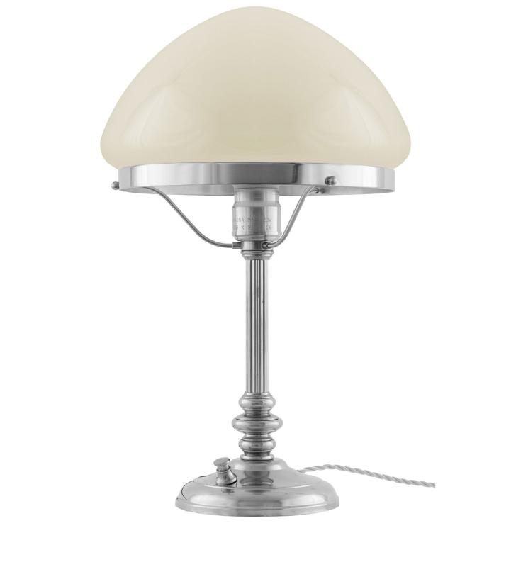 Table lamp - Karlfeldt - Nickel, Pointed Off-white Shade