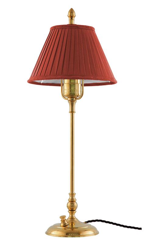 Bordslampa - Ankarcrona 50 cm, röd skärm - gammaldags inredning - klassisk stil - retro - sekelskifte