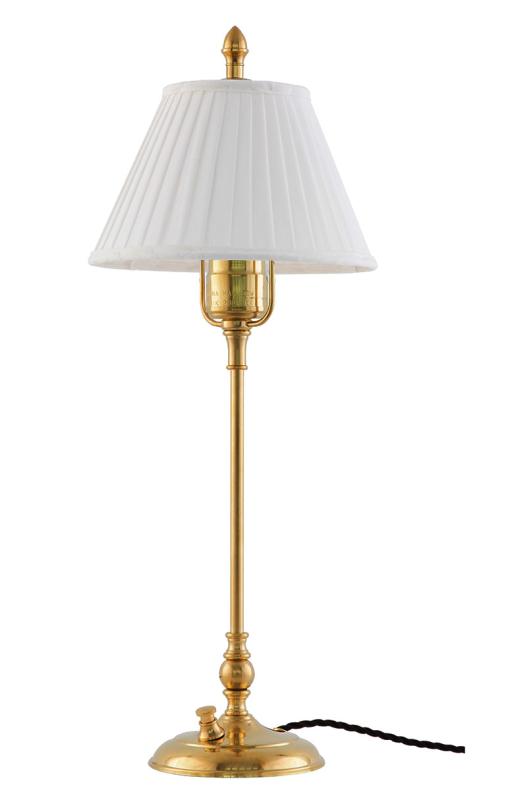 Bordlampe - Ankarcrona 50 cm, hvit skjerm - arvestykke - gammeldags dekor - klassisk stil - retro - sekelskifte