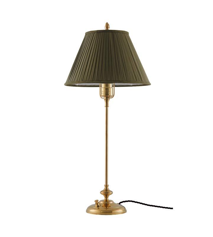 Bordslampa - Moberg 65 cm, mörkgrön skärm - gammaldags inredning - klassisk stil - retro - sekelskifte