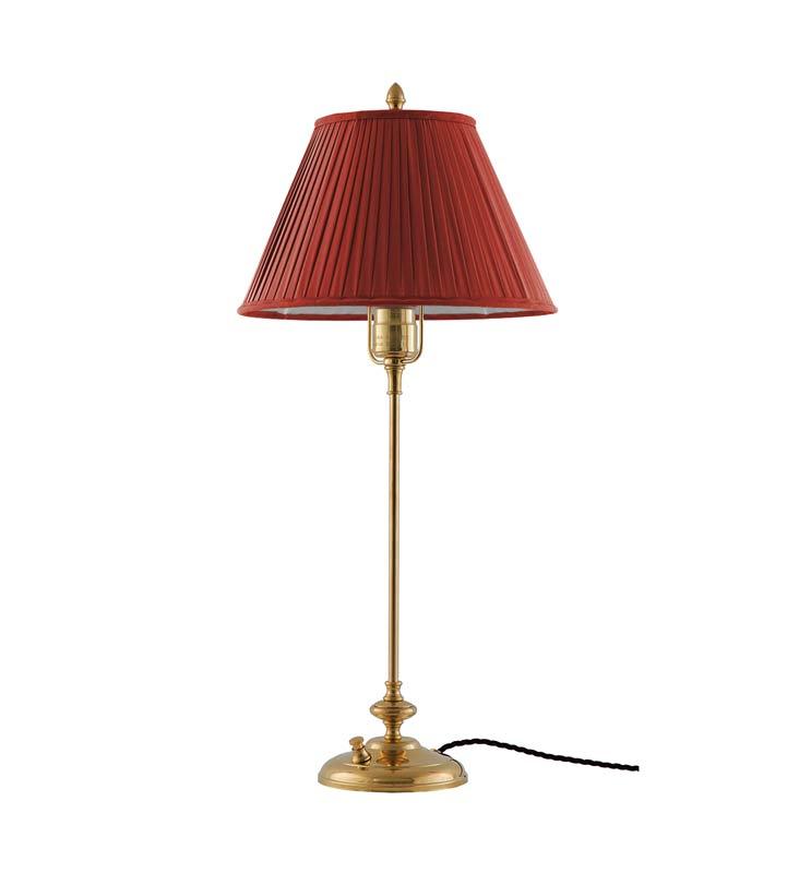 Bordslampa - Moberg 65 cm, röd skärm - gammaldags inredning - klassisk stil - retro - sekelskifte