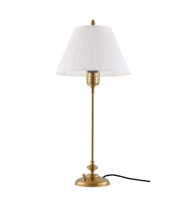 Bordlampe - Moberg 65 cm, hvit skjerm - arvestykke - gammeldags dekor - klassisk stil - retro - sekelskifte