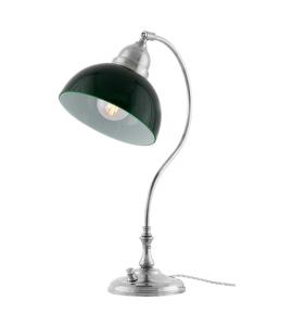 Table Lamp - Lagerlöf - Nickel with Green Glass Shade
