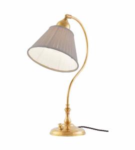 Lagerlöf table lamp with beige pleated shade.