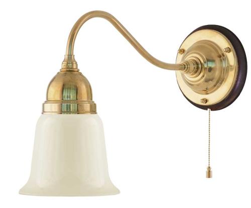 Wall lamp - Runeberg brass off white bell shade