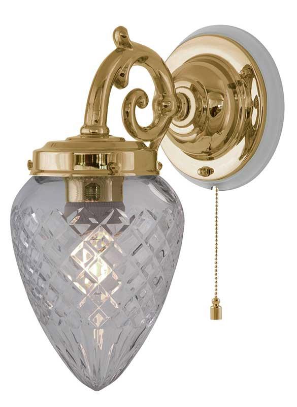 Vegglampe - Topelius klar dråpe - arvestykke - gammeldags dekor - klassisk stil - retro - sekelskifte