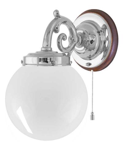 Wall lamp - Topelius nickel opal white