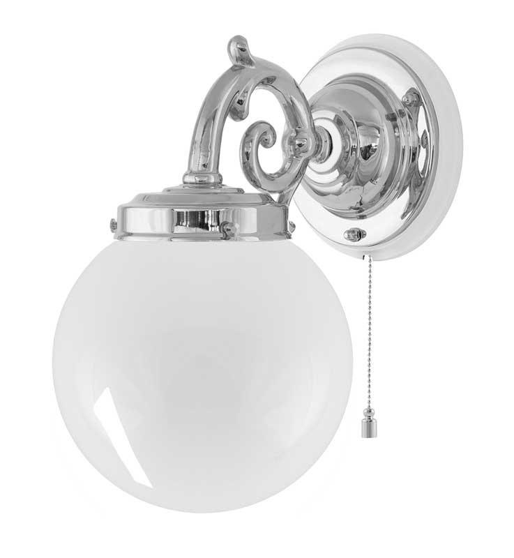 Vegglampe - Topelius forniklet globelampe - arvestykke - gammeldags dekor - klassisk stil - retro - sekelskifte