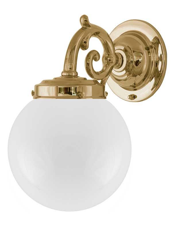 Bathroom Wall Light - Topelius,  Brass, Globe Shade