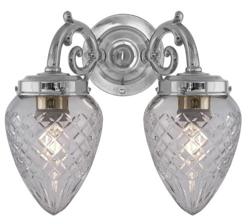 Wall lamp - Tegengren nickel clearglass
