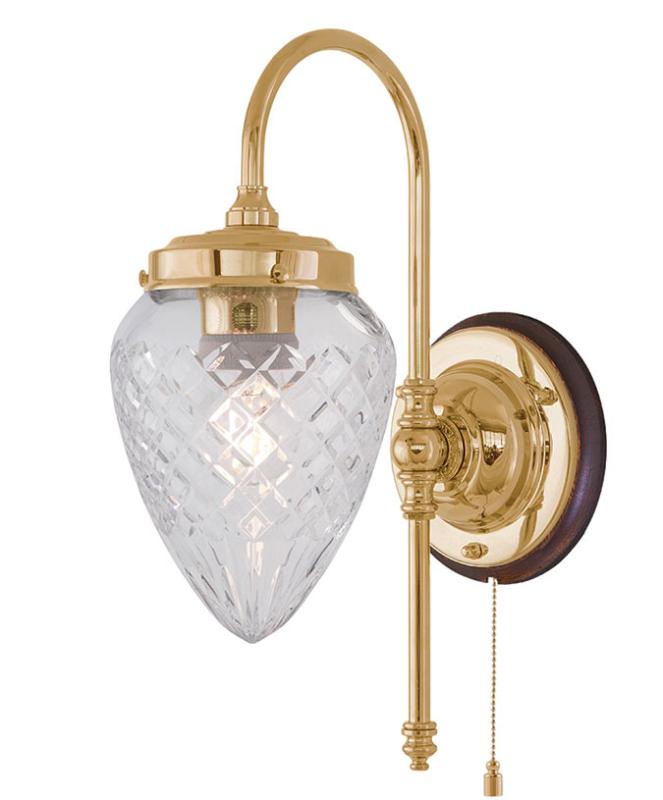 Vegglampe - Blomberg 80 dråpe kuppel - arvestykke - gammeldags dekor - klassisk stil - retro - sekelskifte
