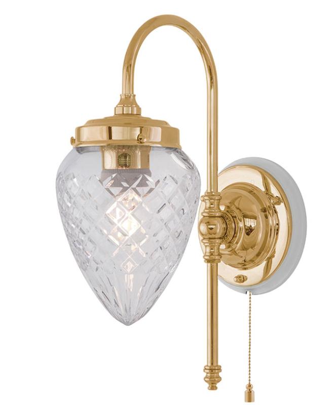 Vegglampe - Blomberg 80 dråpe kuppel - arvestykke - gammeldags dekor - klassisk stil - retro - sekelskifte