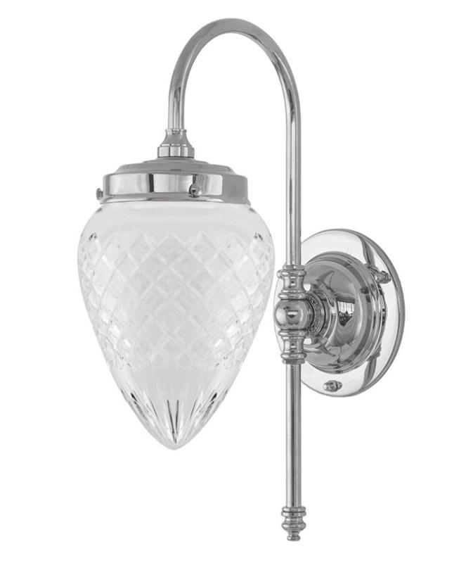 Wall Light - Blomberg 80 - Nickel-Plated brass, Clear Glass Drop Shade