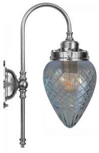 Wall lamp - Blomberg 80 nickel-plated brass clear drop