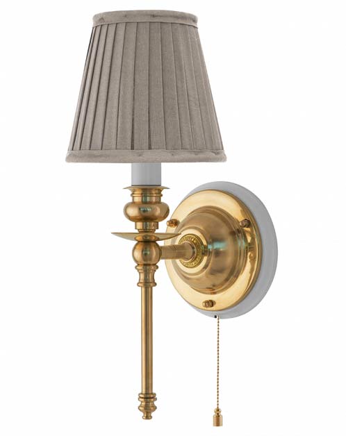 Vegglampe - Ribbing messing, beige skjerm - arvestykke - gammeldags dekor - klassisk stil - retro - sekelskifte