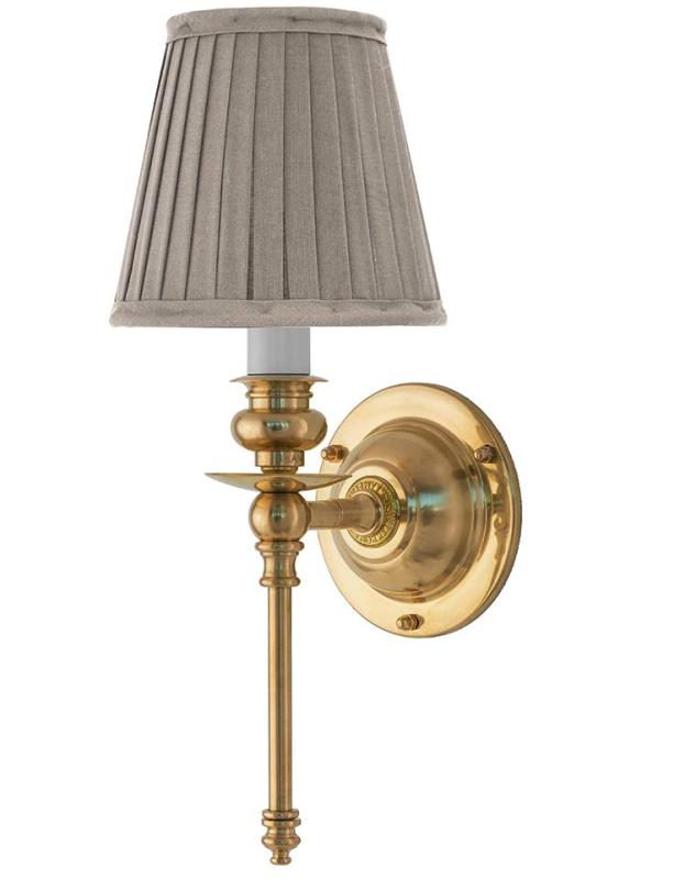 Wall lamp - Ribbing brass, beige shade