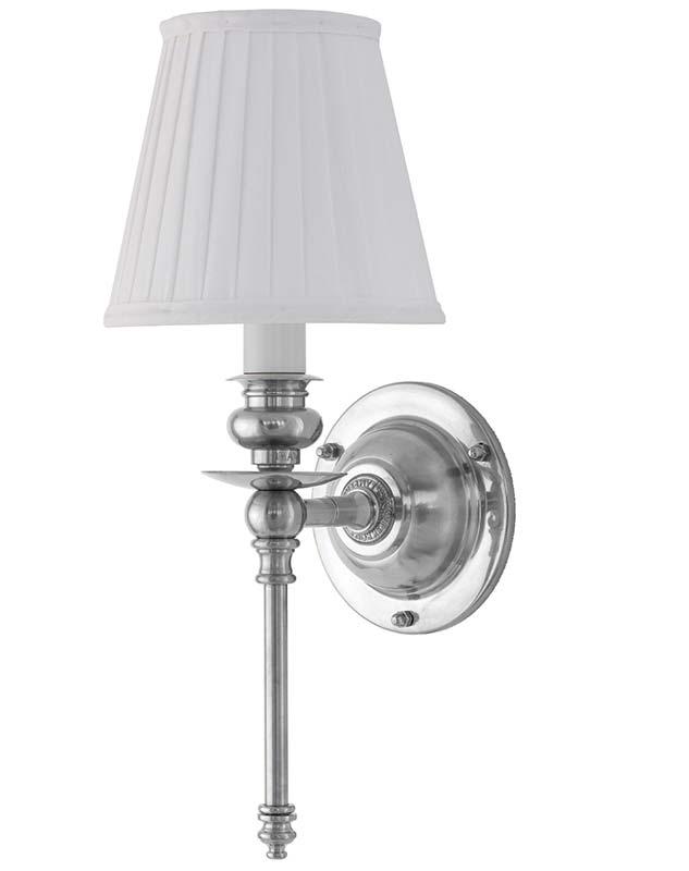 Vegglampe - Ribbing nikkel - arvestykke - gammeldags dekor - klassisk stil - retro - sekelskifte