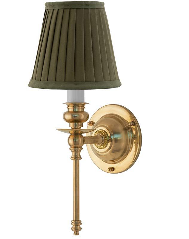 Wall lamp - Ribbing brass, green shade