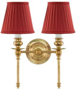 Wall lamp Wivallius red textile shades