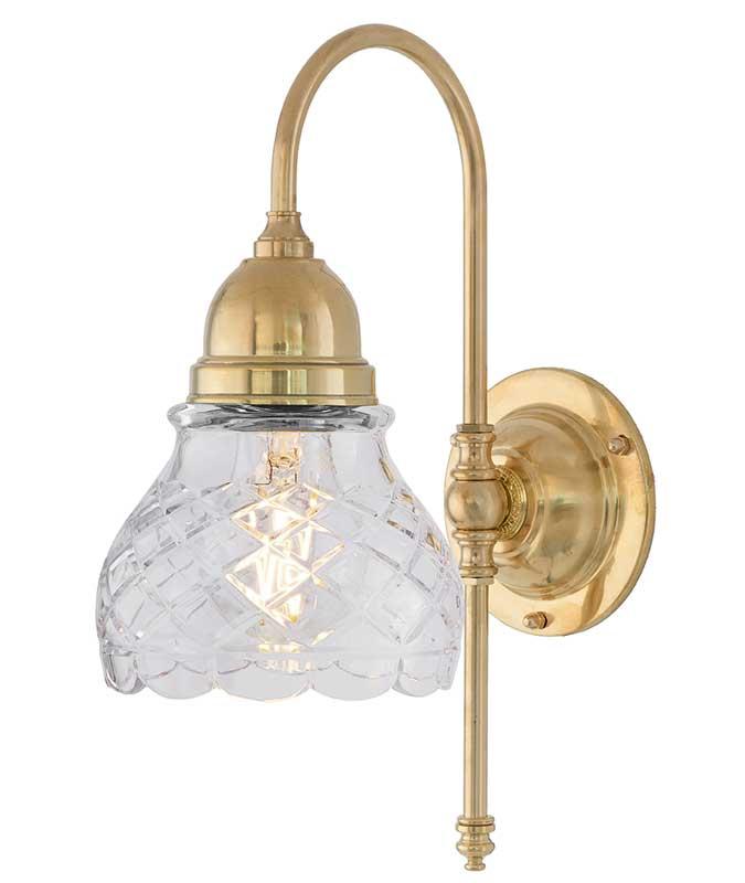 Wall Lamp - Ahlström - Clear Cut-Glass Bell Shade