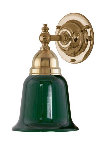 Vegglampe - Adelborg messing, grønn klokke