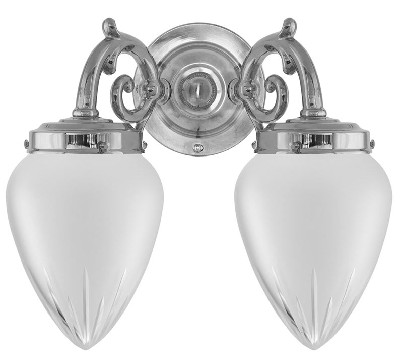 Vägglampa - Tegengren förnicklad, slipat mattglas