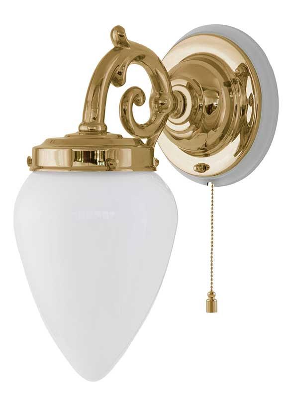 Vegglampe - Topelius opal hvit dråpe - arvestykke - gammeldags dekor - klassisk stil - retro - sekelskifte