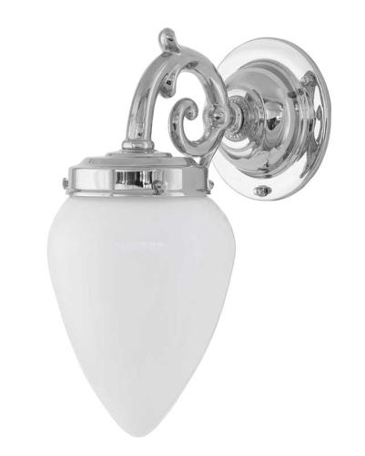 Baderomslampe - Topelius forniklet opal hvitt dråpe